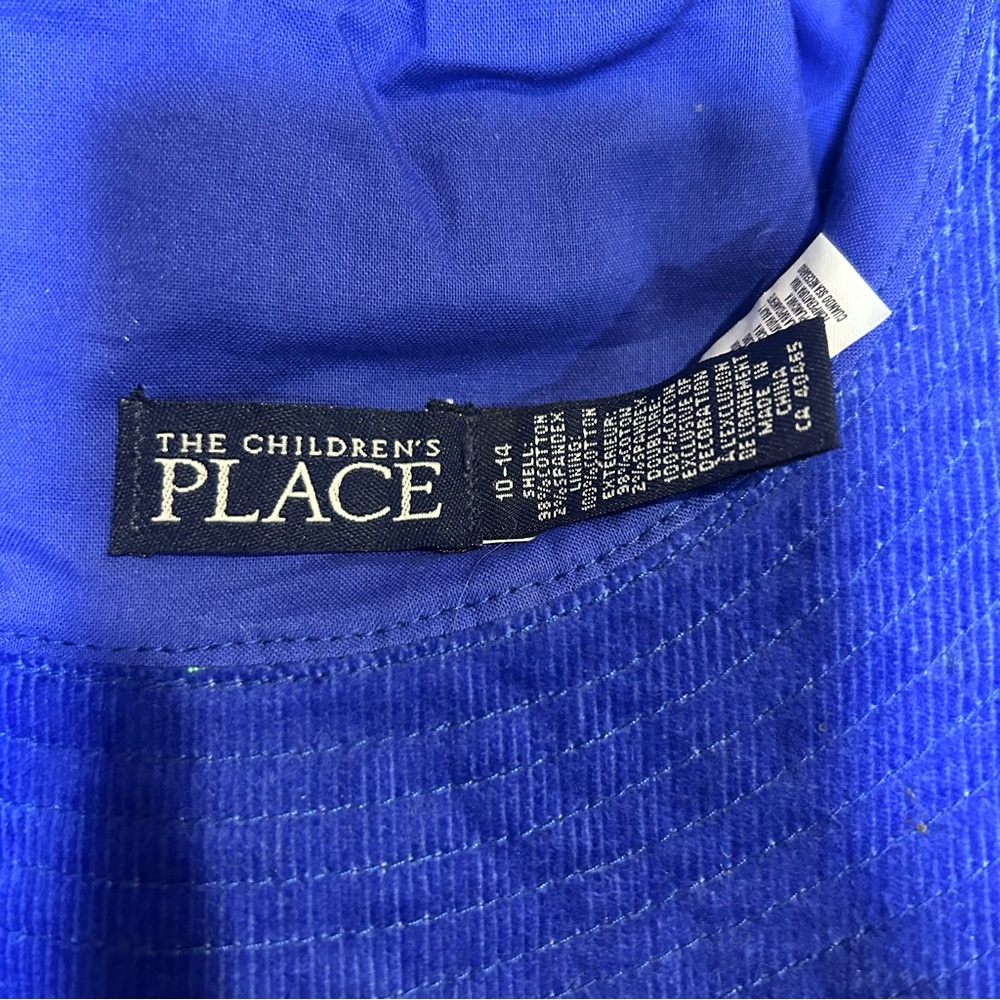 The Children’s Place Brimmed Hat Blue Corduroy size 10-14 Fits adult head floral - Picture 9 of 11